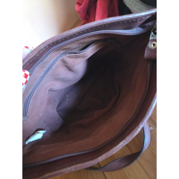 Vintage Etienne Aigner Basket Weave Leather Bucket Style Shoulder Bag - Picture 6 of 6